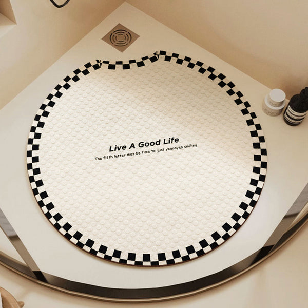 Round bathroom floor mat, fan shower room, non-slip bathroom, waterproof carpet for the elderly, anti-drop waterproof suction cup, foot pad