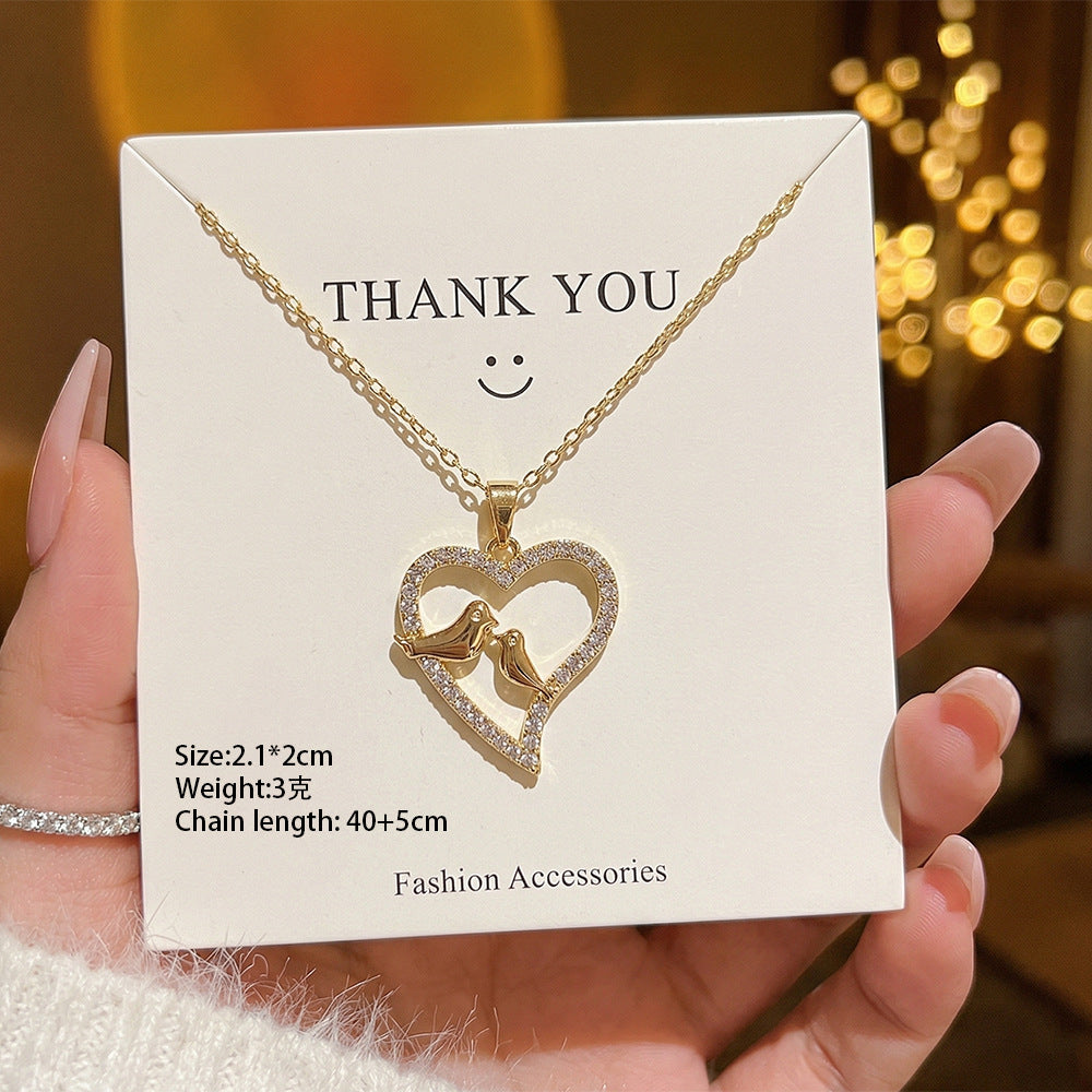 Mother's day bestseller: copper-plated zirconia heart necklace - women's luxury fashion, unique design, perfect holiday gift, choker jewelry