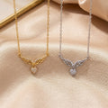 Popular popular style full diamond easiest for match heart wings necklace accessible luxury niche jewelry for women high-end non-fading clavicle chain