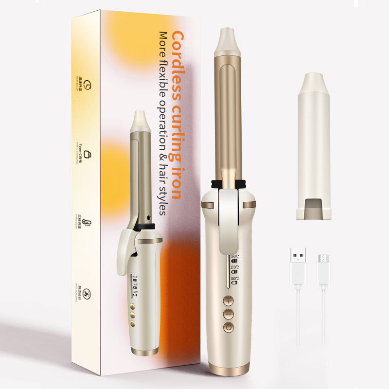 Cross-border new wireless curling iron, straight curling dual-purpose, no hair damage, household multi-function charging, portable, automatic splint