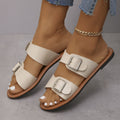 European and american plus size buckle flat flip-flops women's 04 new cross-border open-toe beach sandals