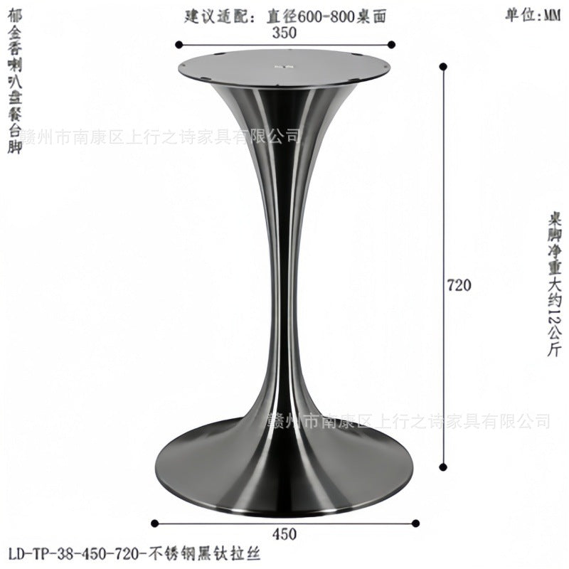 Tulip stainless steel hardware bedside table hotel b&b engineering horn feet light luxury living room corner table factory wholesale