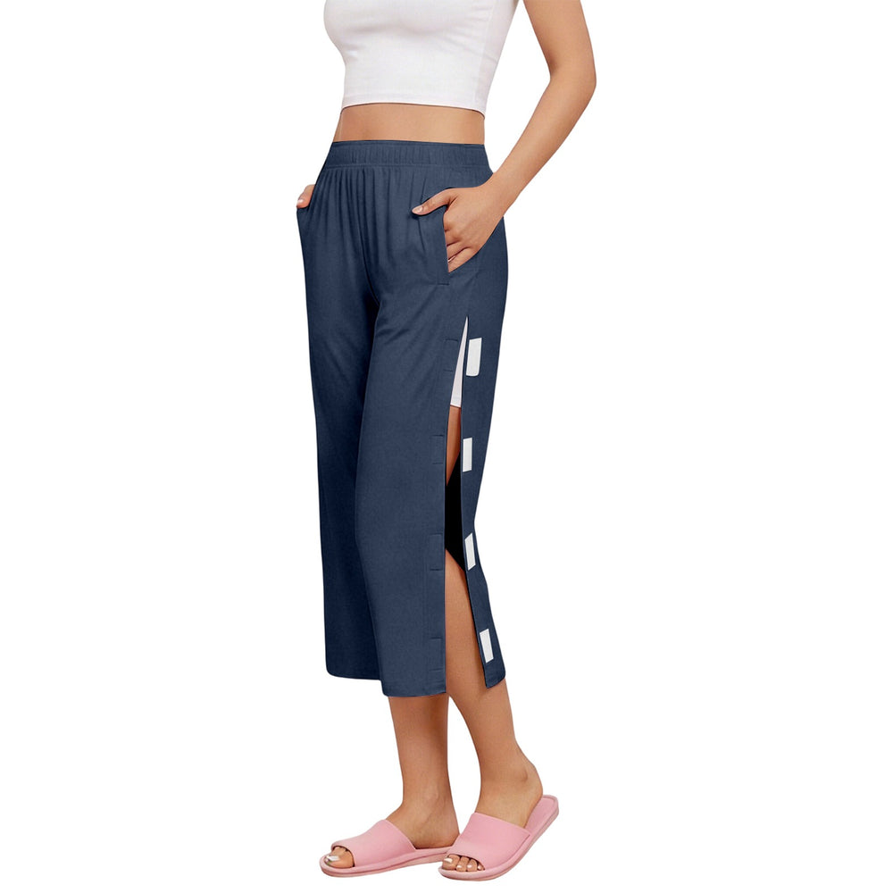 cross-border women's post-fracture recovery care pants - easy on/off, fully opened sides, 7/8 length leggings