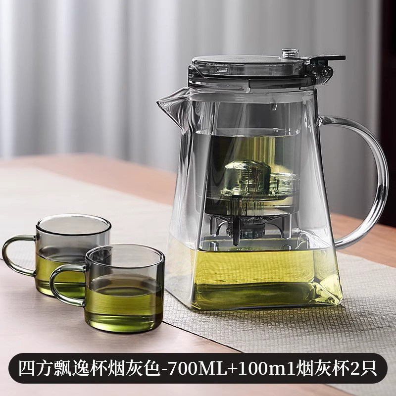 Sifang elegant cup tea brewing separation pot elegant pot high temperature resistant for home teapot glass teapot tea cup complete set