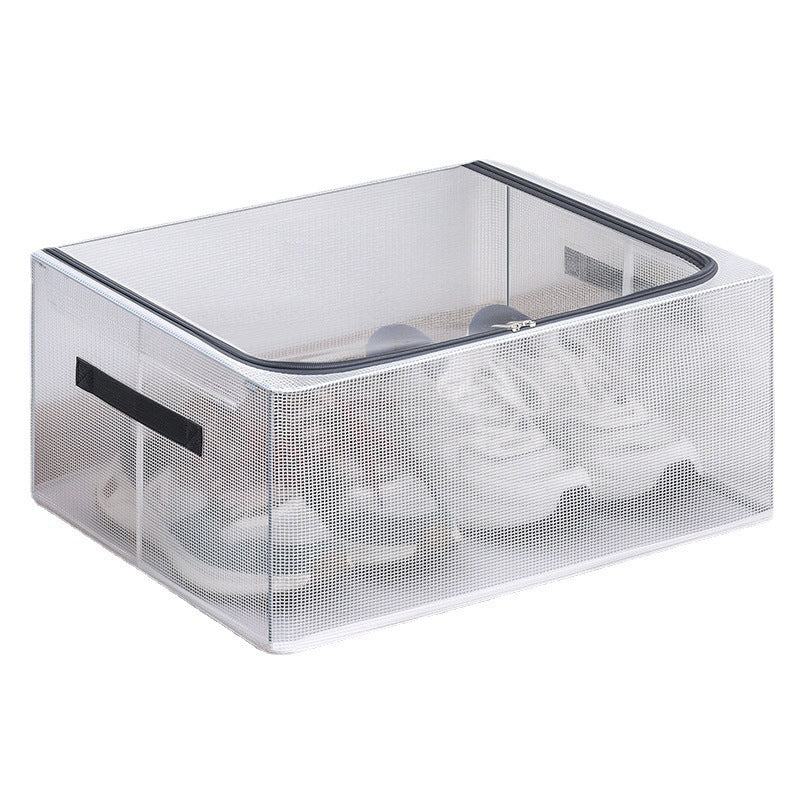 Bed sole transparent shoe box storage multi-functional dustproof transparent shoe cabinet household space saving foldable removable shoe rack