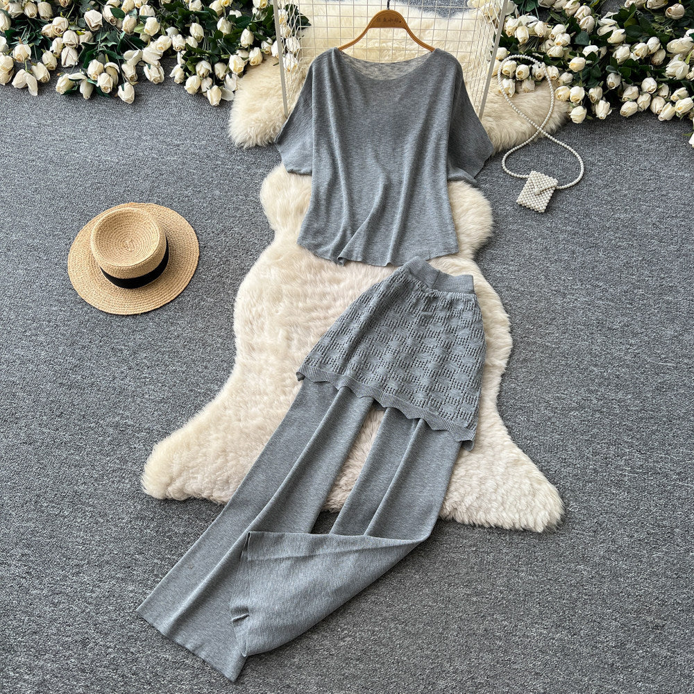 Korean style commute chic slim-fit tank top & wide-leg pants two-piece set - women's summer minimalist high-end elegant outfit