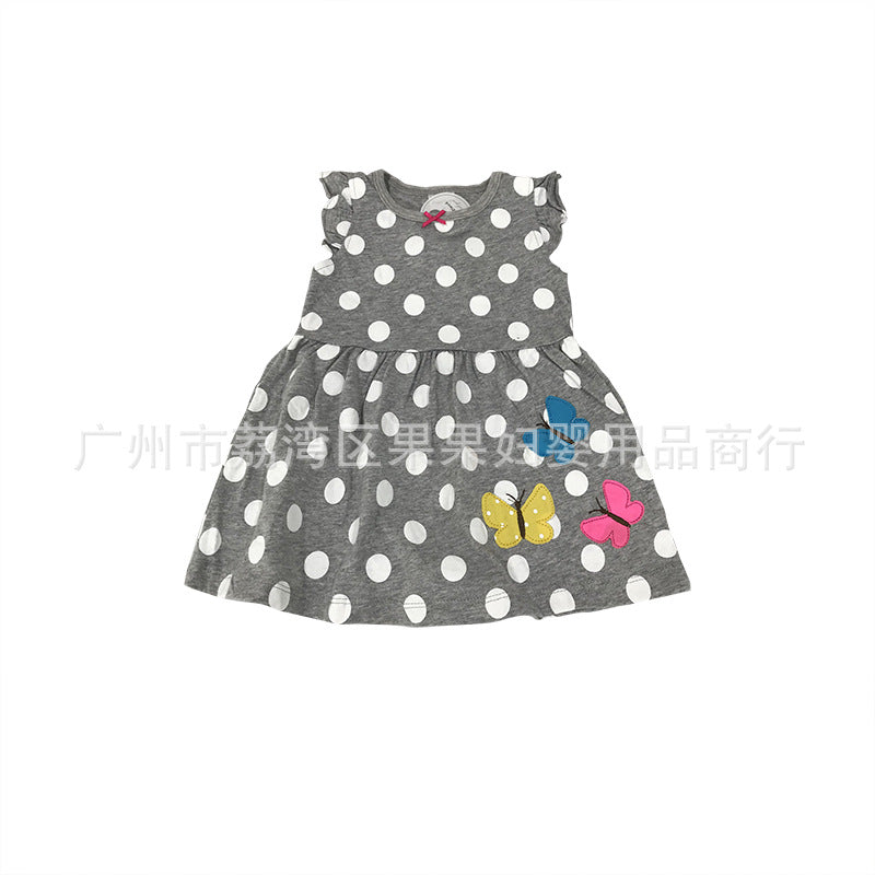 Girls' summer princess dress, 2020 new korean style, cute printed skirt for baby girls, trendy for 2-3 year olds