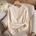Ready-to-ship  fashion women's new cross-border european and american knitted long-sleeve t-shirt