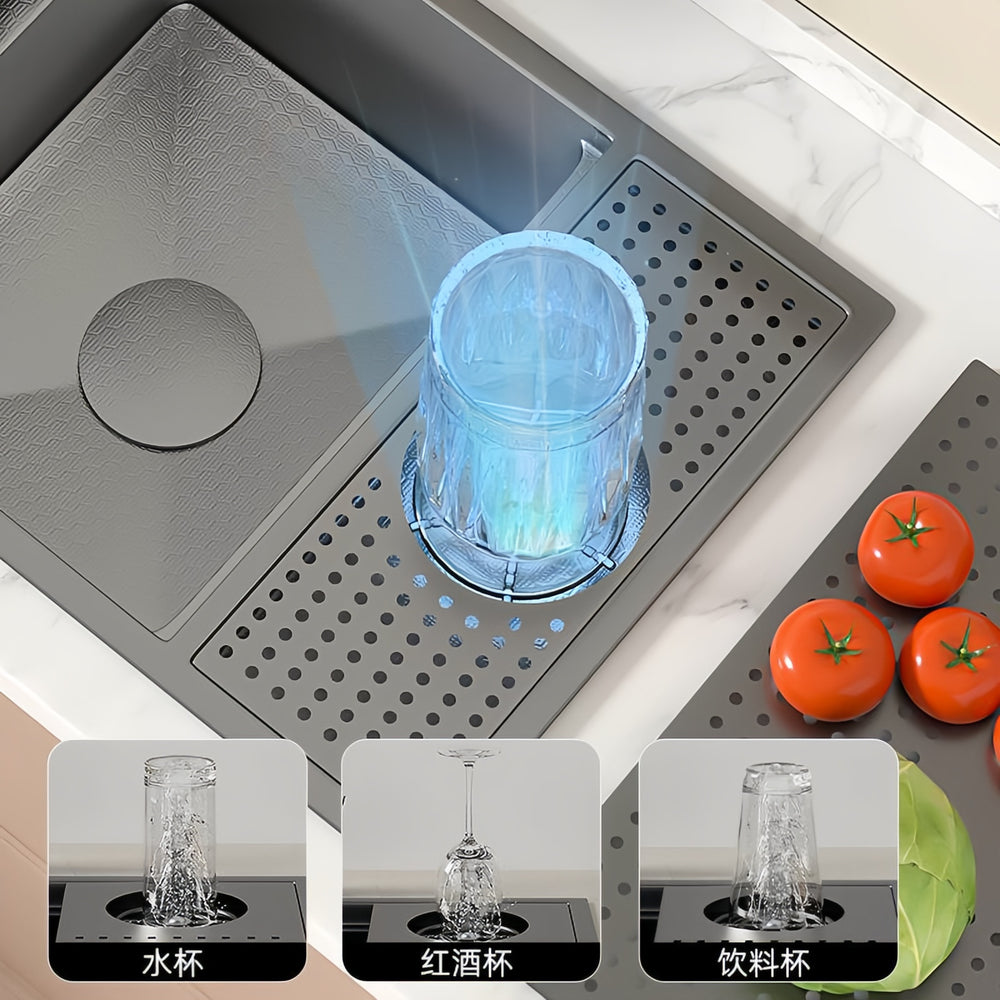 Sus304 hidden cup washer sink nano bar coffee shop milk tea western kitchen island mini single slot