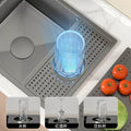 Sus304 hidden cup washer sink nano bar coffee shop milk tea western kitchen island mini single slot
