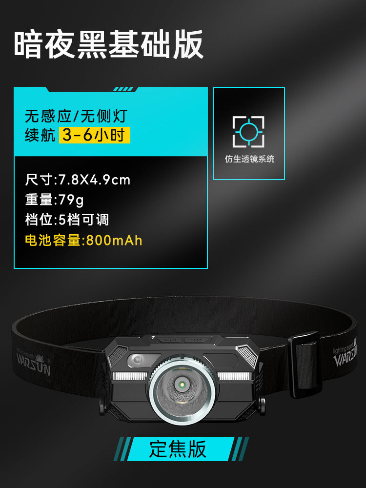 Walson manufacturer WD09 induction headlight strong light head-mounted led long battery life night fishing fish outdoor super bright mining lamp