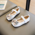 Girls' princess shoes: new autumn  collection - soft leather ballet flats with bow detail, stylish moccasins for toddlers and big kids