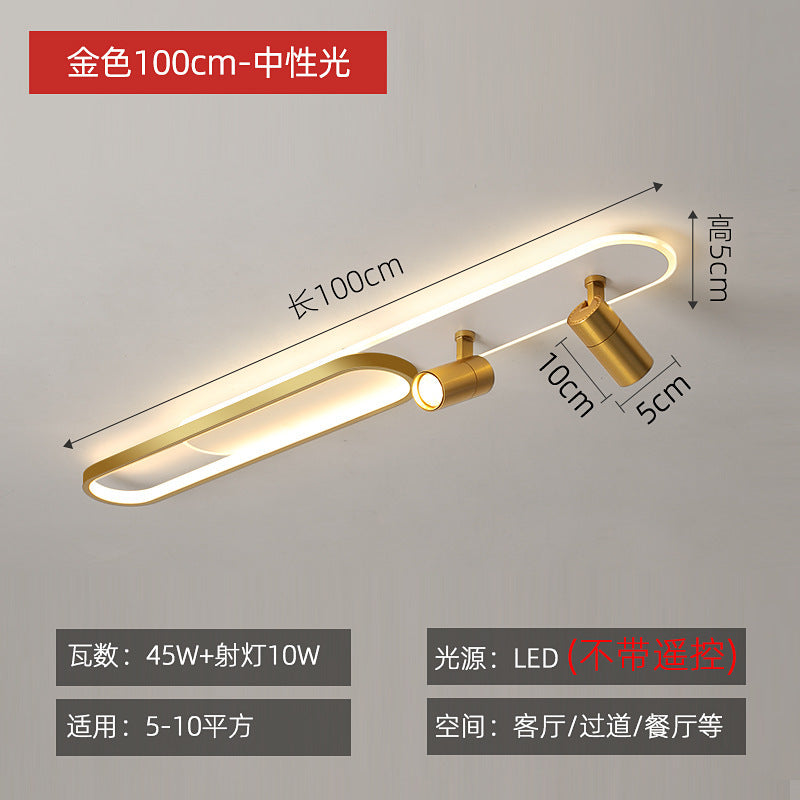 Corridor ceiling light, aisle light, creative personality, strip with spotlights, no main lighting, simple modern cloakroom lighting
