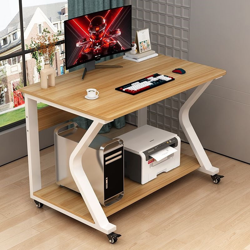 Computer desktop table for homesmall apartment bedroom table simple ready-made study notebook movable with wheels