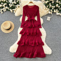 Classy banquet dress classyaccessible luxuryniche styleruffles cake skirt heavy industry pleated silmlongdress