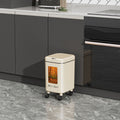 No-bending, high-style new tall kitchen trash can, household large-capacity wheeled and movable sanitary bin