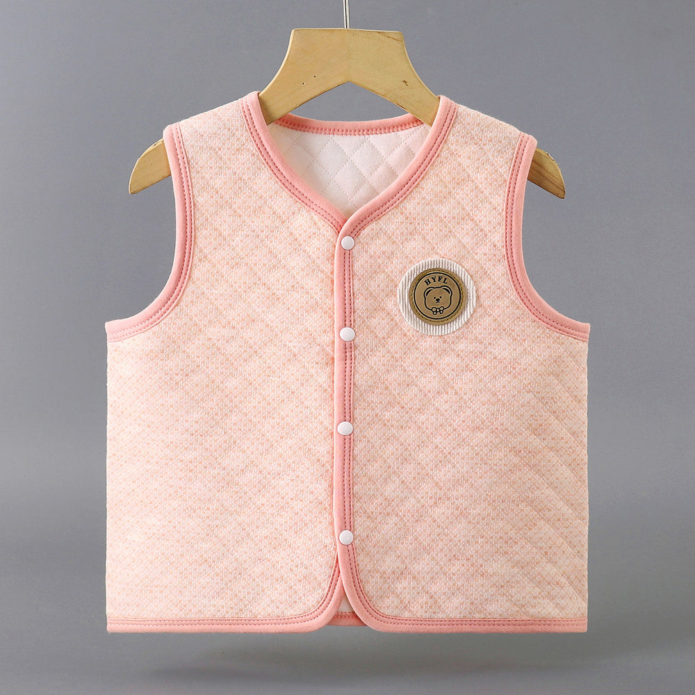 Infant sleeveless cotton vest - class a certified warm vest for babies and toddlers, unisex quilted top, outerwear, children's clothing