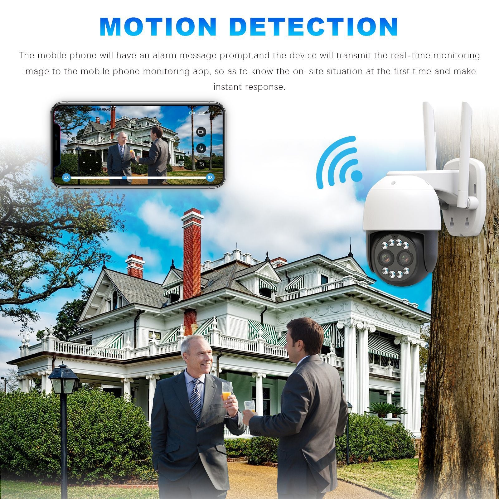 Factory direct sales outdoor binocular zoom camera HD motion detection two-way voice intercom   explosion