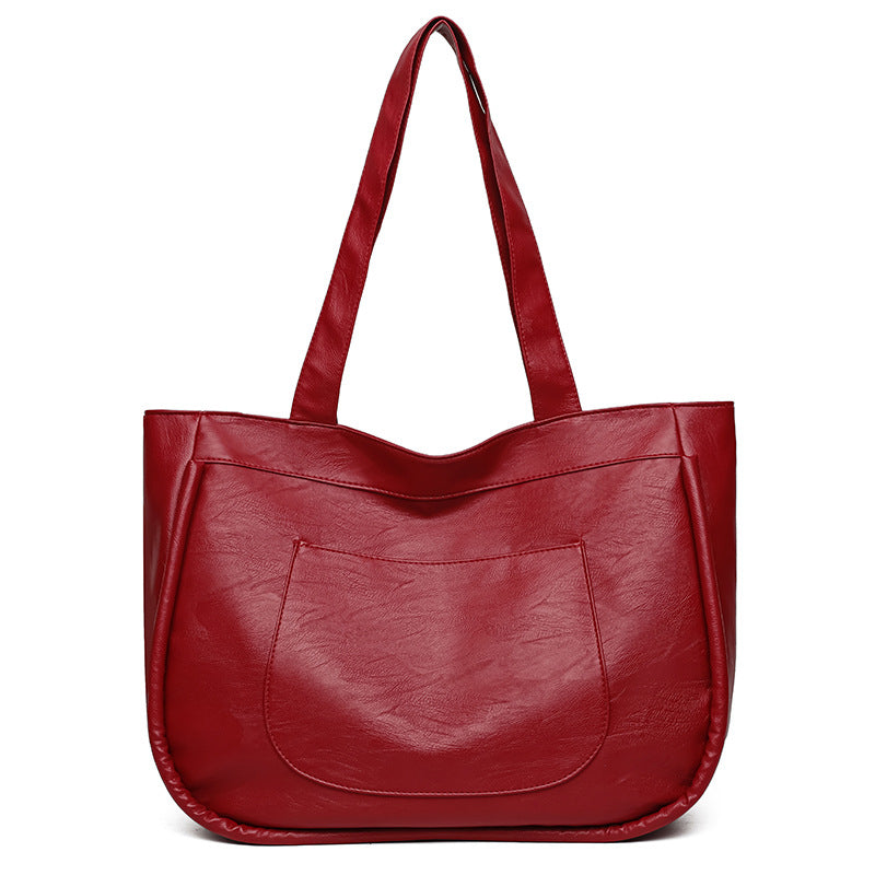 2025 new fashion cross-border women's bag - high-quality versatile tote bag, large capacity shoulder bag, minimalist commuter bag, mom bag