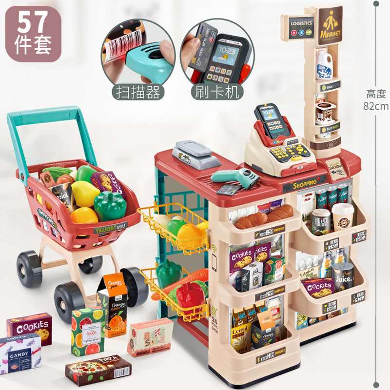 Realistic pretend play educational toys - kids' supermarket cash register - birthday gift for girls aged 3-6 - cross-border e-commerce