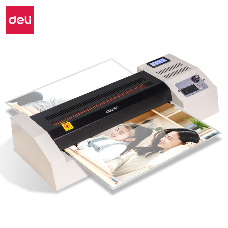 Deli Deli plastic sealing machine 3895 household a3 plastic machine, photo glue laminating machine, hot and cold mounting wholesale