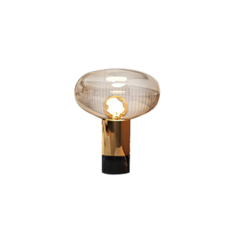 Modern creative light luxury glass table lamp marble designer model room decoration b&b bedroom bedside lamp italian style