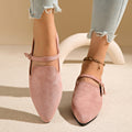 Suede flatsplaid lazy flatsautum cross-border plus size pointed toe soft bottom casual flats women's wholesale