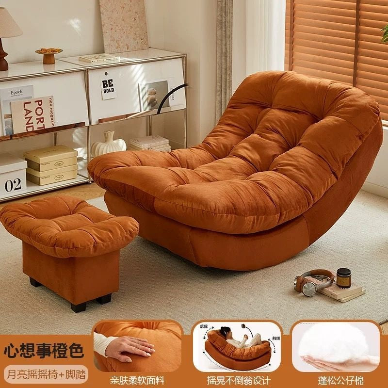 Moon rocking chair recliner - lounging, sleeping, lazy sofa - home leisure living room balcony single sofa chair