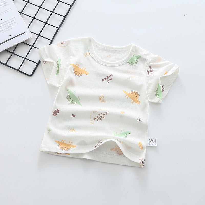 Baby short-sleeve t-shirt, summer infant top, 100% cotton, 0-4 years old, toddler summer outfit, boys' and girls' short-sleeve undershirt, trendy style
