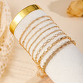 Wholesale alloy layered bracelet set - european & american style cross-border jewelry, trendy multi-layer chain bracelet, cuban link bracelet for women