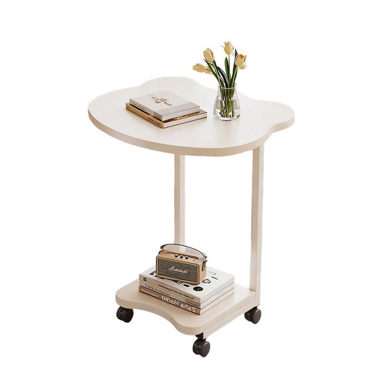New arrivalmovable wheeled red panda sofa cream style small tea table small apartment living room bedroom mini bedside table