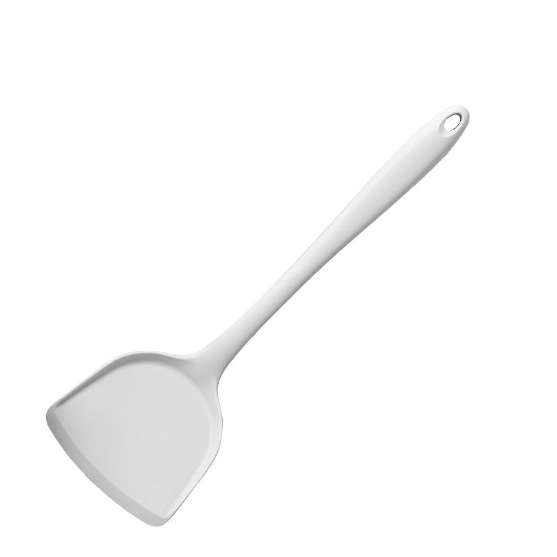 Silicone spatula, soup spoon, household cooking spatula, non-stick pan, kitchen utensils suit, food grade, high temperature resistant, cooking, milky white