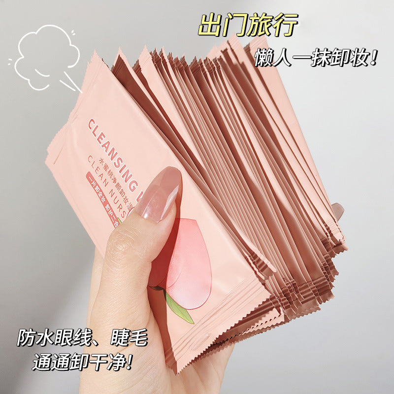 Colorful fenling peach makeup remover wipes gentle cleansing makeup remover wipes disposable portable makeup remover cotton cross-border best selling