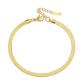 men's and women's anklets, gold-plated flat snake chain anklets, titanium steel anklets, 14k gold titanium steel anklets wholesale