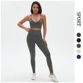 New arrivalhigh waist hip lifting tights suspenders beautiful back sports bra fitness suit cross-border seamless quick-drying yoga clothes