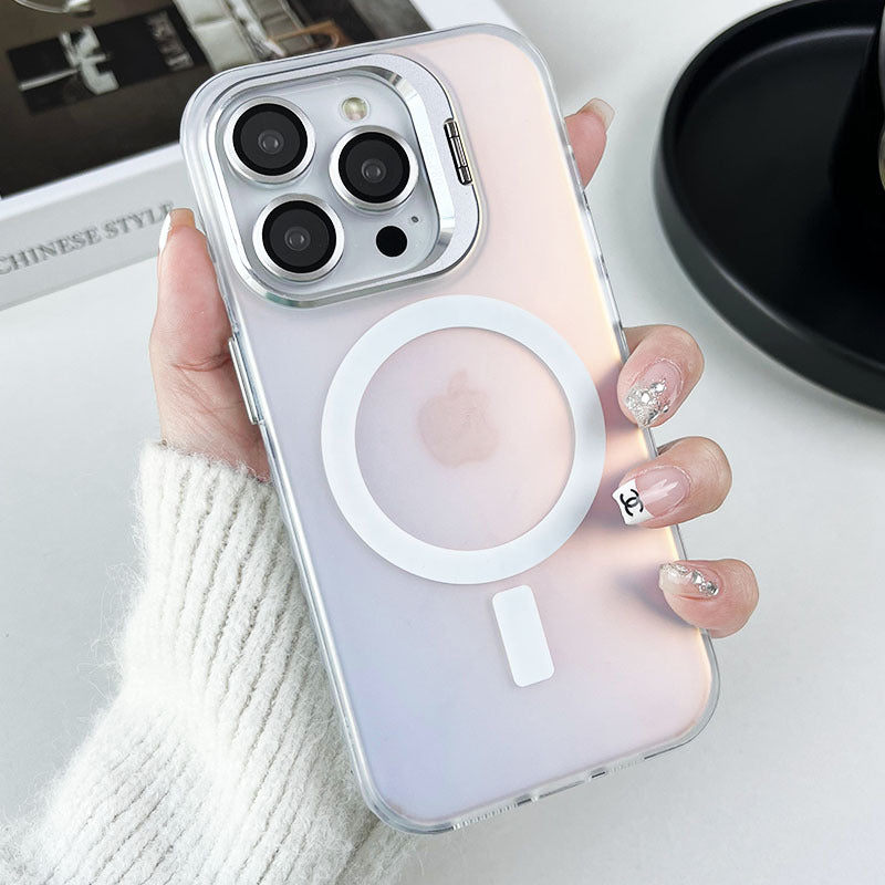 Laser color-changing imd phone case for iphone 16, apple 17 pro, with hardware lens protection and magnetic 15 series compatibility