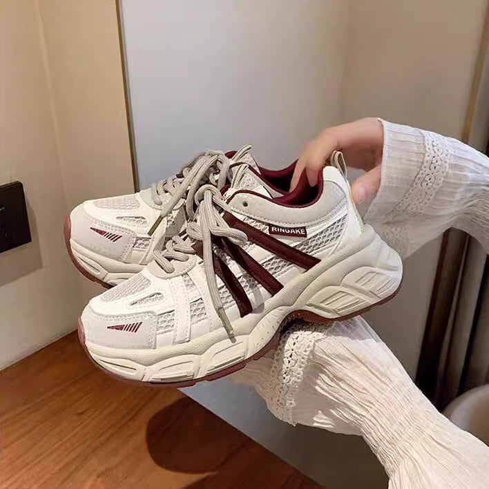 Vintage chunky platform sneakers for women - new spring 2026 collection: height-boosting, versatile, lightweight, casual athletic shoes that make your feet look smaller