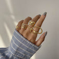 Ring set wholesale european and american hot-selling jewelry exaggerated ring joint ring women's accessories high-end niche hand jewelry