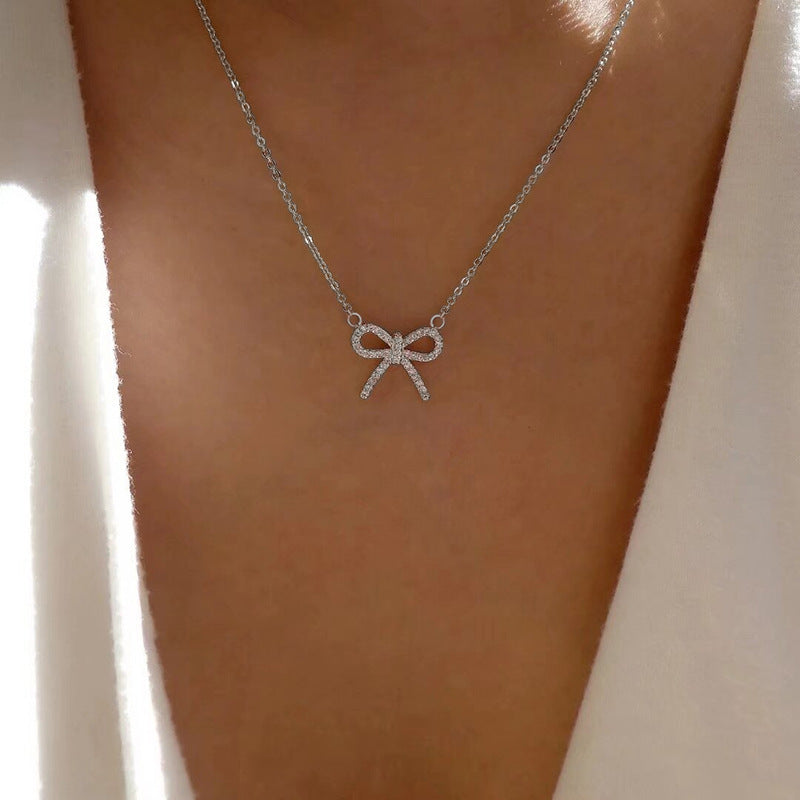 Bowknot versatile necklace for women - sweet & chic, influencer-approved, minimalist & high-end, summer choker accessory