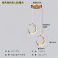 Luxury gold crystal crescent moon ring bedside pendant light - modern minimalist c-ring for bedroom, bar, entryway, and boutique hotel ambiance