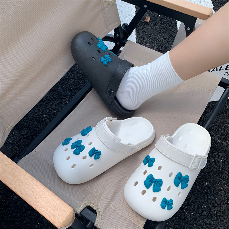 Crocs women's ins summer student baotou sweetfashion outdoor beach non-slip nurse sandals women's summer two-wear
