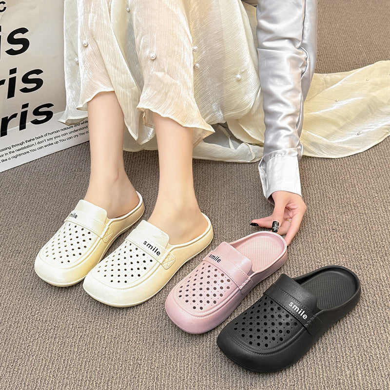 New arrival baotou sandals and slippers for women summer flatsfashionoutwear half slippers waterproofeasiest for match beach clogs for women