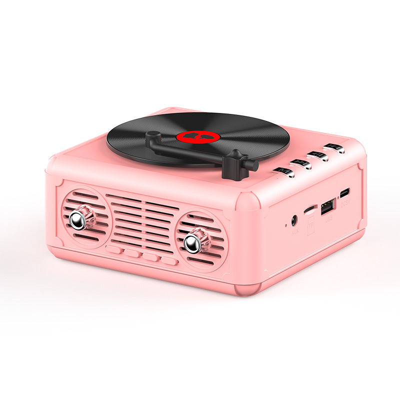 New retro record player bluetooth speaker - mini vinyl record player with card slot - perfect birthday gift - wholesale available