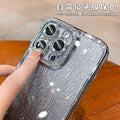 Sparkling electroplated rhinestone iphone 17 pro case - water ripple gradient glitter apple 16 soft case 14