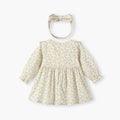 new girls' dress autumn collection - first birthday princess dress for baby girls - floral print baby doll collar dress - autumn style