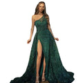 spring/summer new arrivals: european & american style one-shoulder slit maxi dress - evening gown, sequin cami dress, cocktail dress