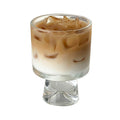 Luxury glassware: elegant stemmed glasses for home, juice, coffee, trendy restaurant drinks & desserts