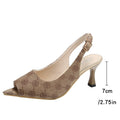 2026 summer women's foreign trade shoes: european and american pointed-toe retro floral slippers, plus size high heel open-toe outdoor sandals