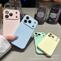 Suitable for apple 17promax fine hole liquid silicone mobile phone case 15iphone16 pure color anti-fall integrated buttons
