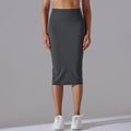 High-waisted, barely-there feel, figure-hugging bodycon skirt. casual, sporty midi skirt with high elasticity and skin-friendly fabric. features a slit and is perfect for yoga or everyday wear
